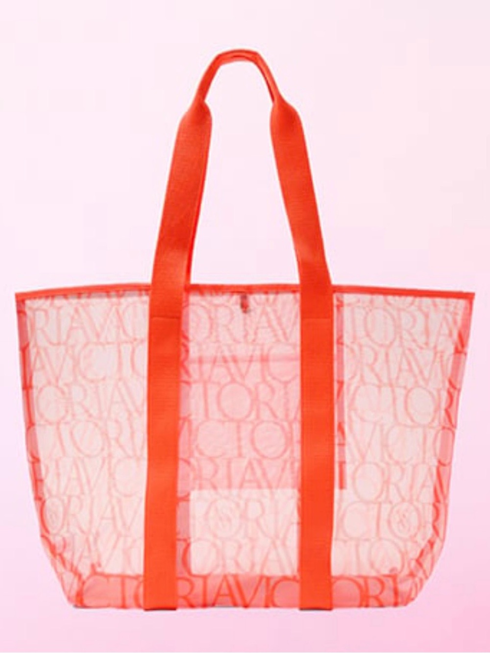 Victoria Secret Coral logo signature Beach Bag